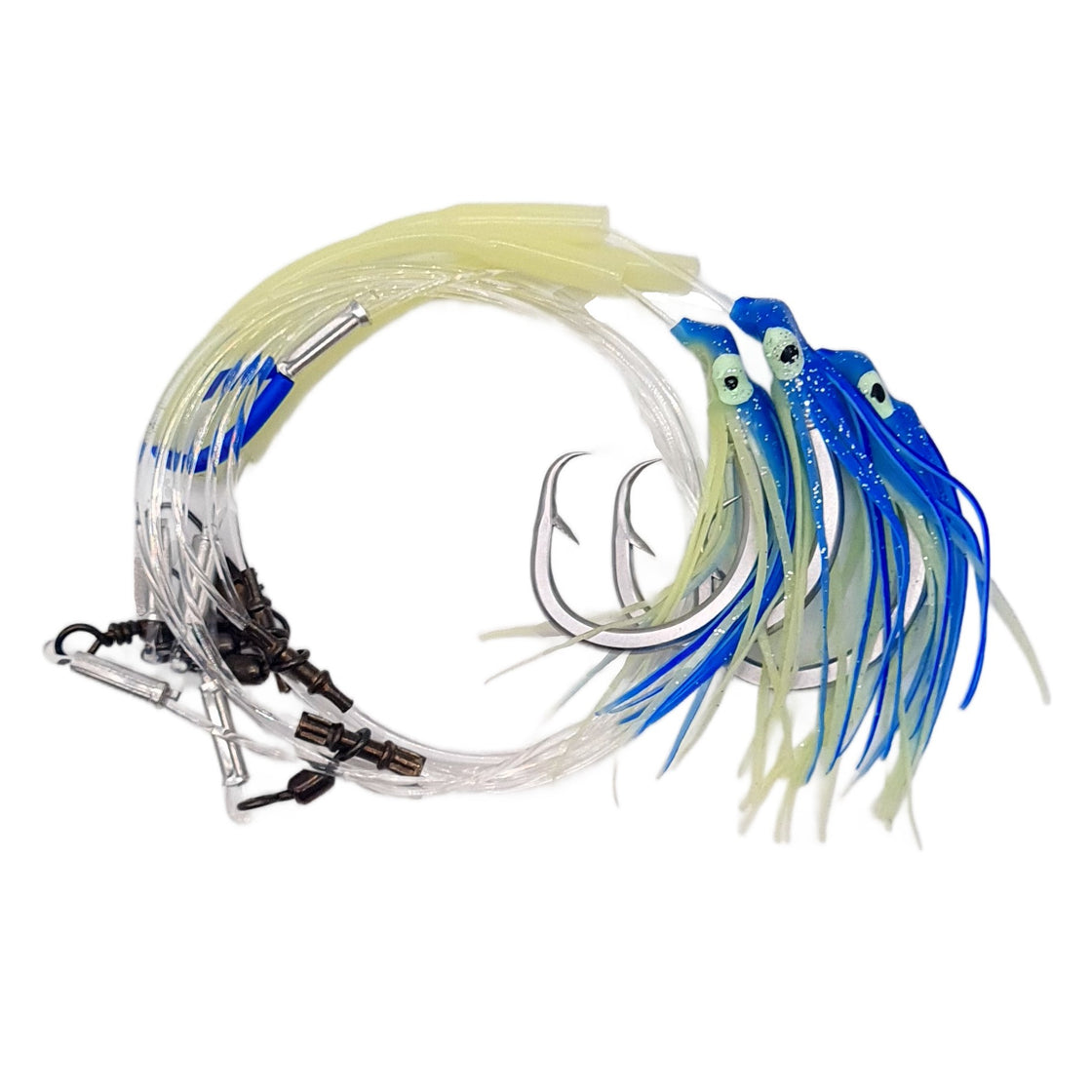 WILD BLUE PUKA RIG 3X HOOK 300LB/150LB