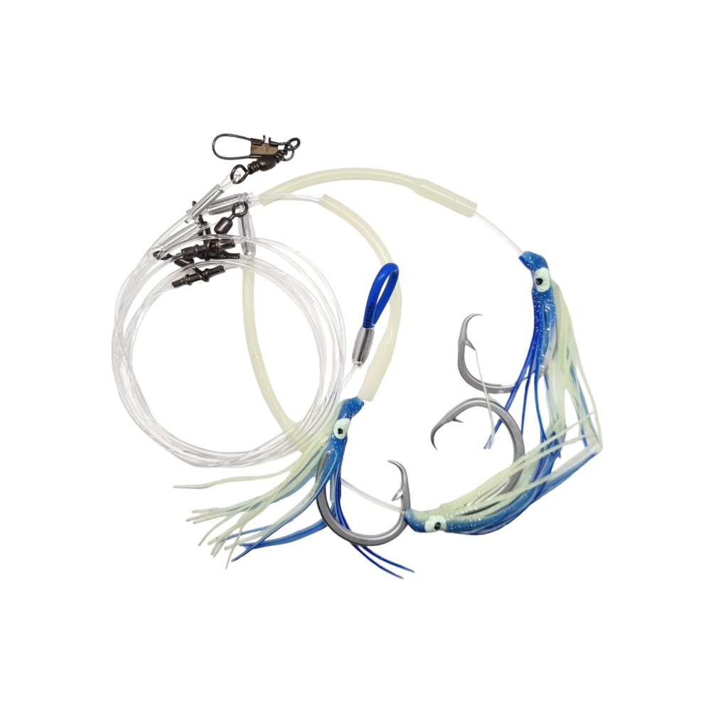 WILD BLUE PUKA RIG 3X HOOK 300LB/150LB