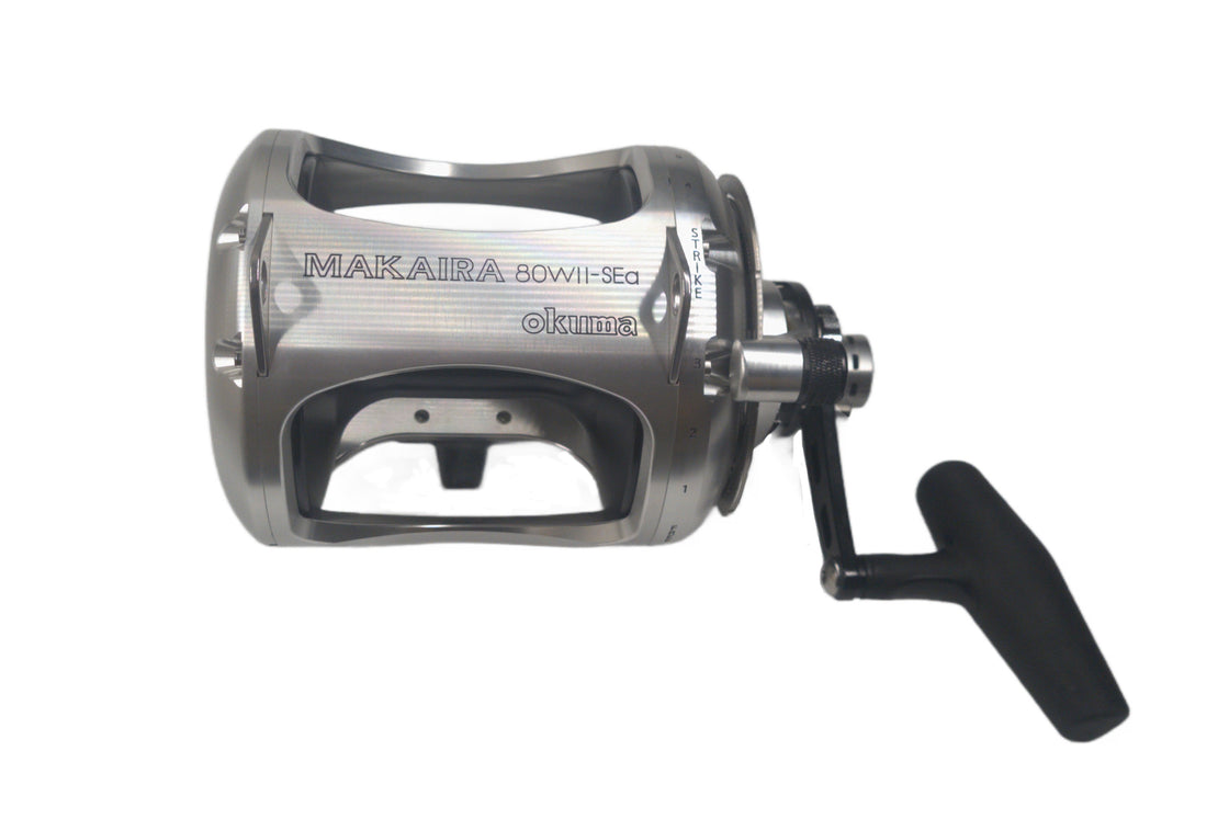 OKUMA GAME MAKAIRA 80 WIDE 2 SPEED REEL SILVER