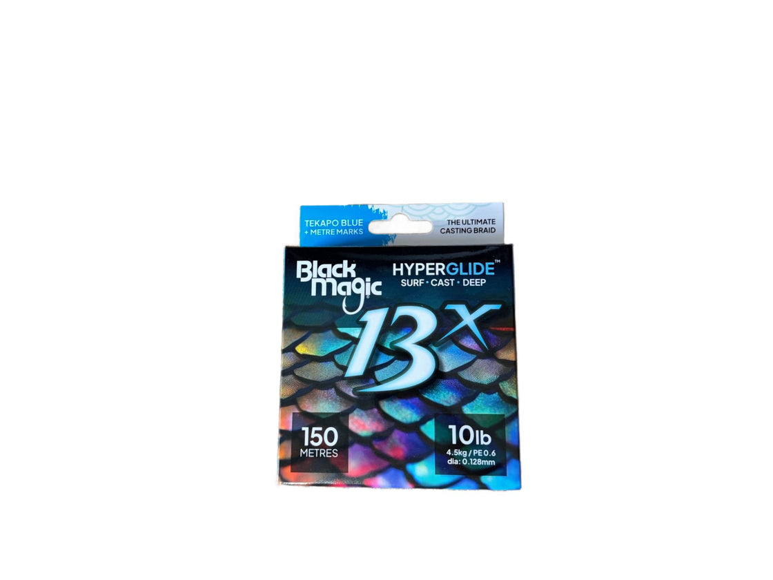 BLACK MAGIC HYPERGLIDE 13X TEKAPO BRAID 10LB 150M PE 0.6