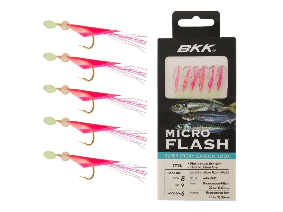 BKK MICRO FLASH NATURAL PINK FISH SKIN SIZE #8 TRACE