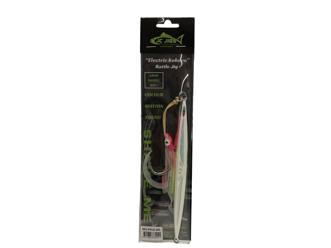 JC JIGS RATTLE JIG ELECTRIC KOHERU GLOW GREEN GOLD 200G