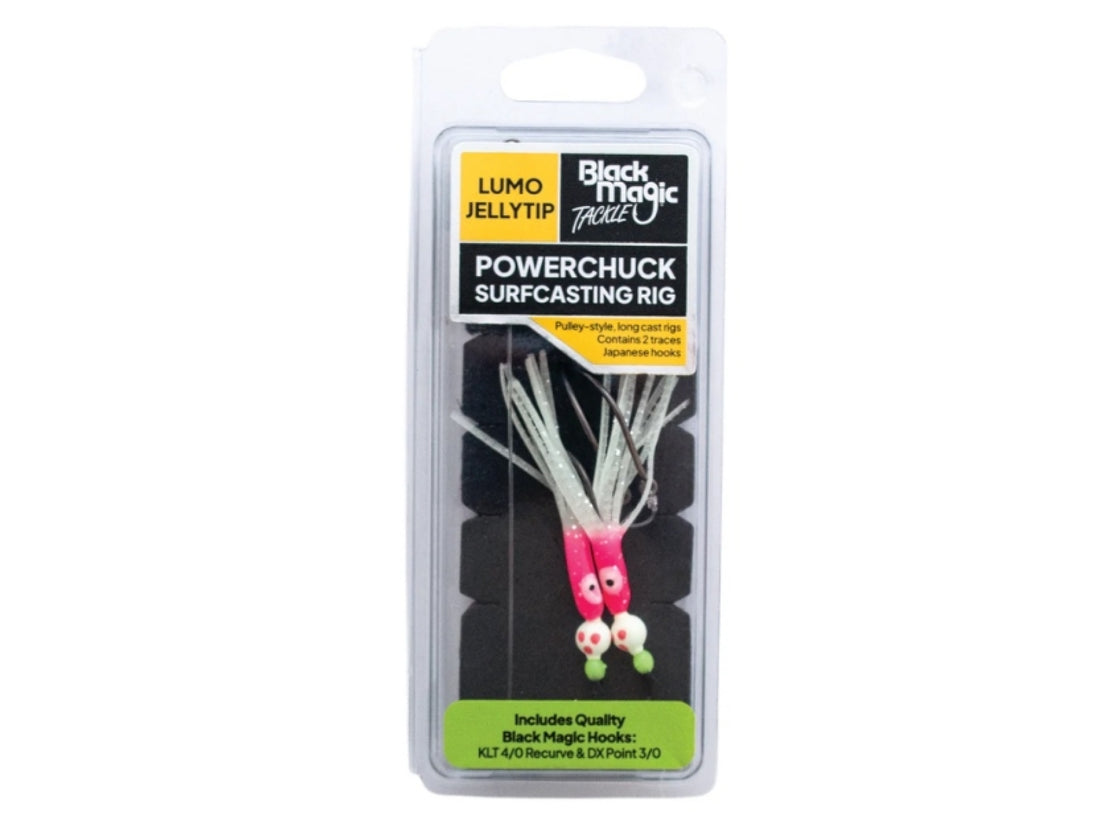 BLACK MAGIC POWERCHUCK RIG UV JELLYTIP KLT 4/0 RECURVE AND DX POINT 3/0