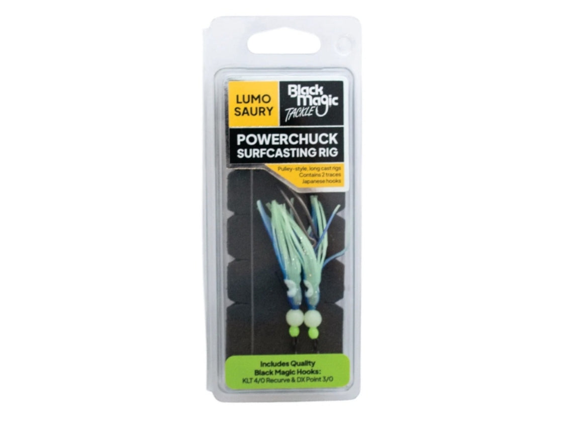 BLACK MAGIC POWERCHUCK RIG UV SAURY KLT 4/0 RECURVE AND DX POINT 3/0