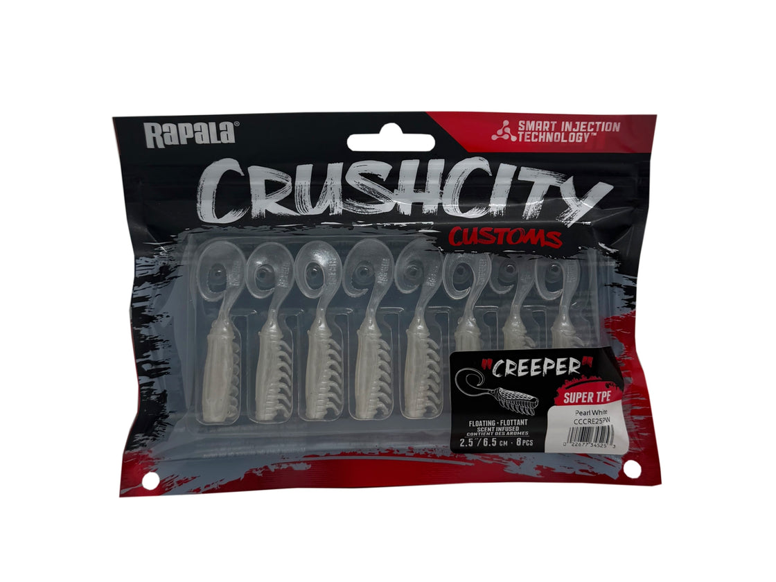 RAPALA CRUSH CITY CREEPER 2.5" 8PK PEARL WHITE