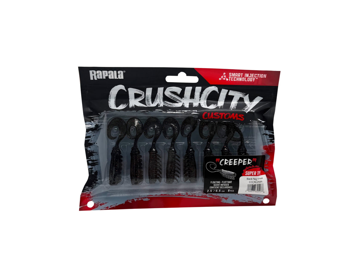 RAPALA CRUSH CITY CREEPER 2.5" 8PK BLACK NIGHTMARE