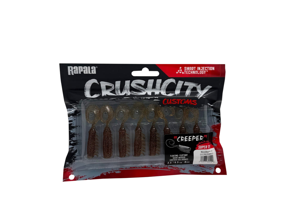 RAPALA CRUSH CITY CREEPER 2.5" 8PK BLOODWORM