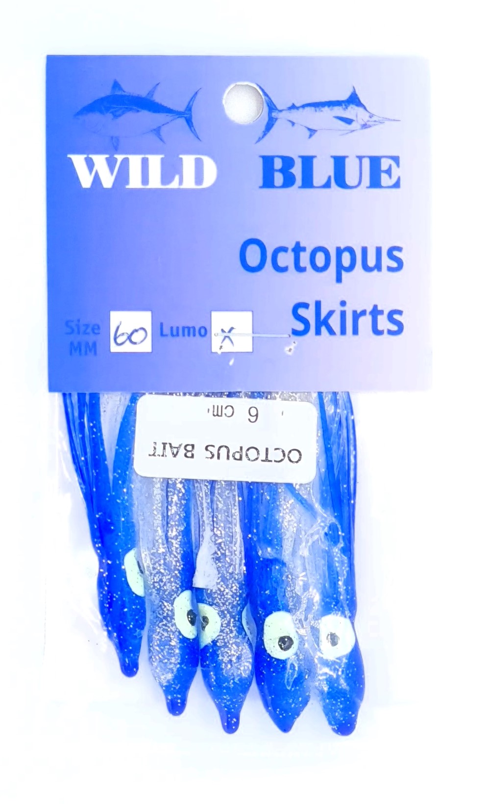 WILD BLUE OCTOPUS SKIRT 60MM 5 PACK