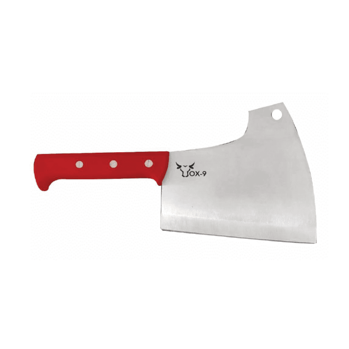 THE RURAL BUTCHER OX CLEAVER RED HANDLE 9"